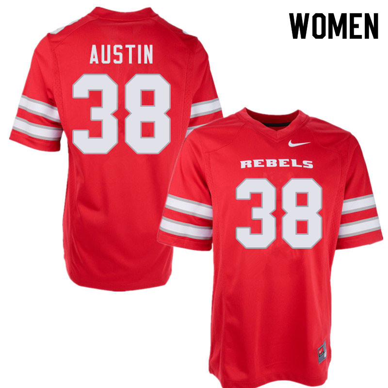 Women #38 Trey Austin UNLV Rebels College Football Jerseys Sale-Red